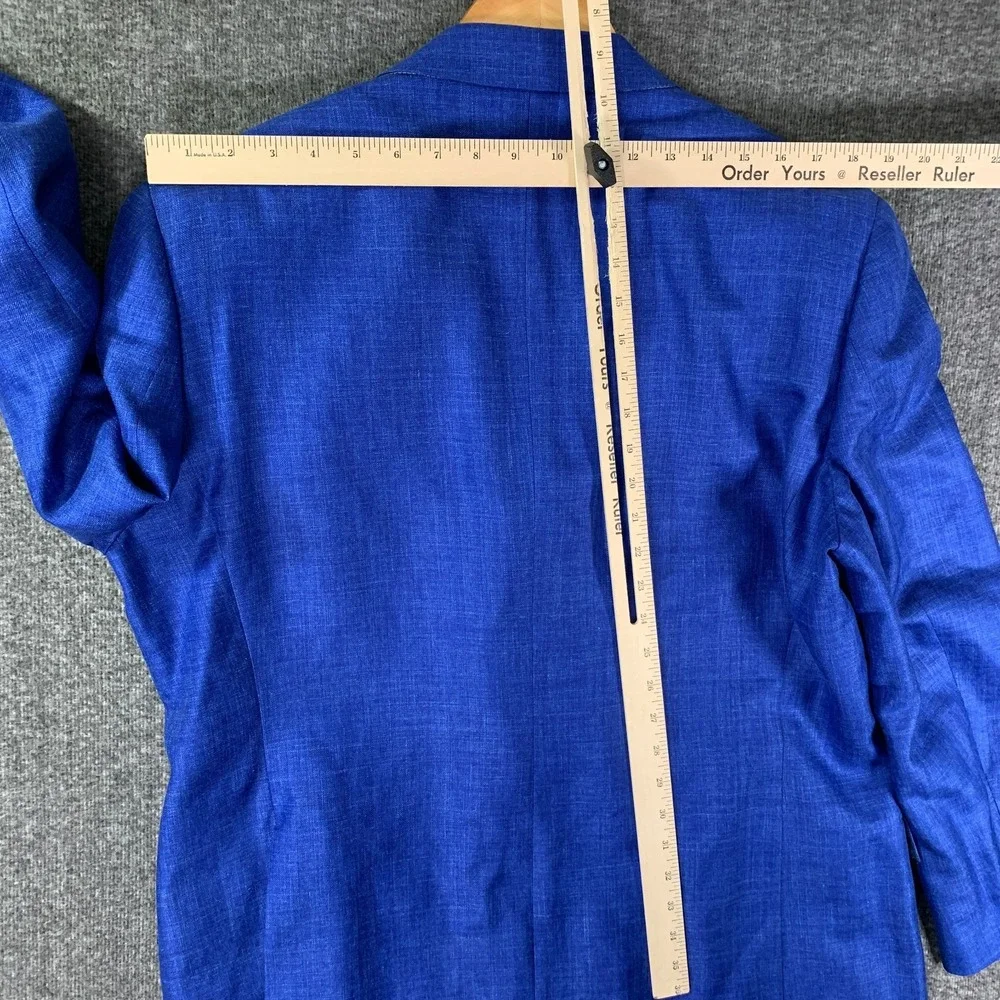 Loro Piana Suit Men 46R Blue Summertime Linen Silk 34x28 Double Breasted 2 Piece - Picture 11 of 16